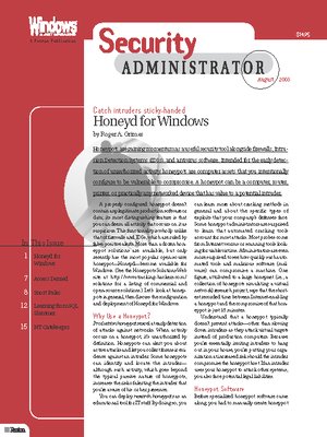 cover image of August 2003--Windows Security Administrator